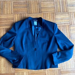 Tristan fitted navy cropped blazer